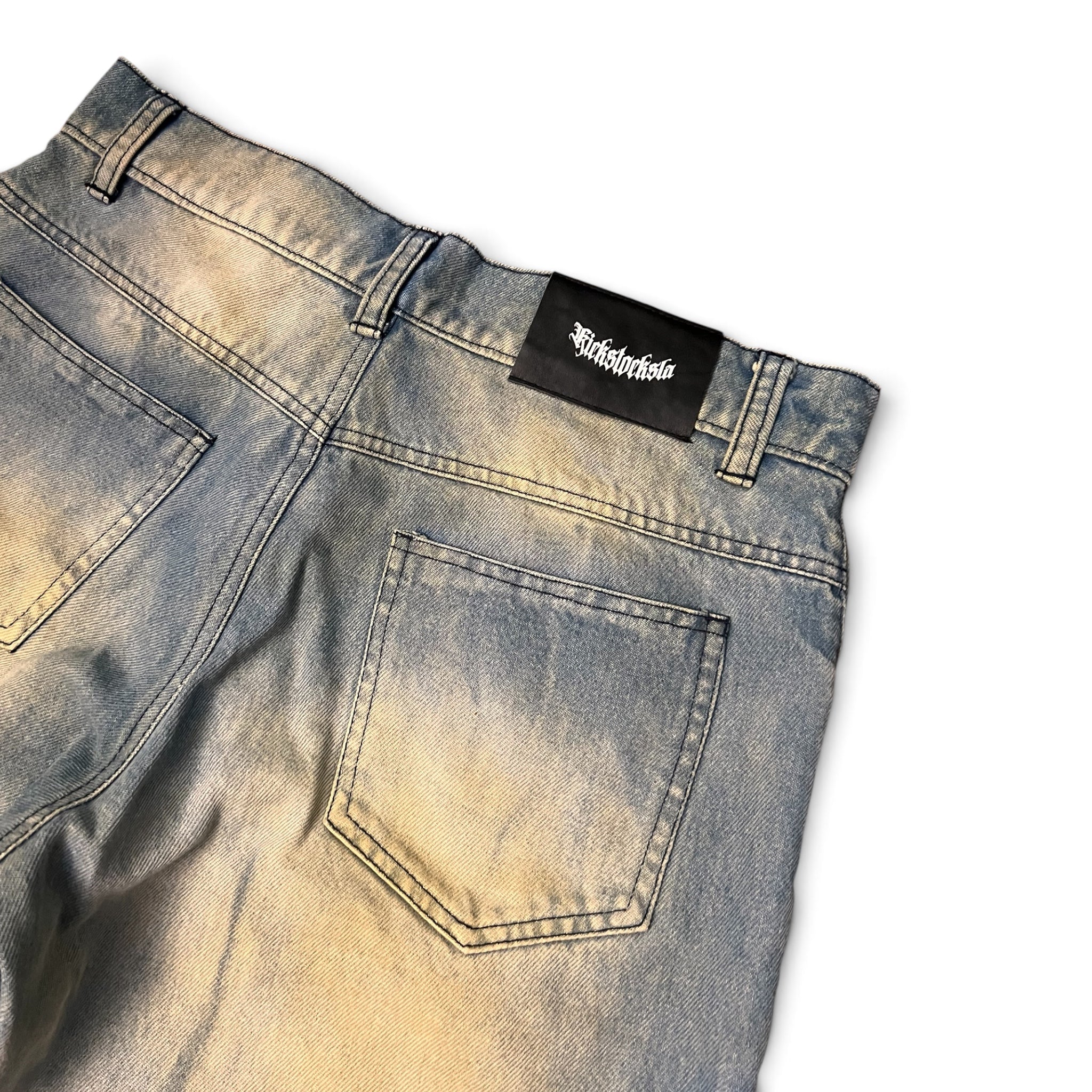 WASHED DENIM JEANS - KICKSTOCKSLA